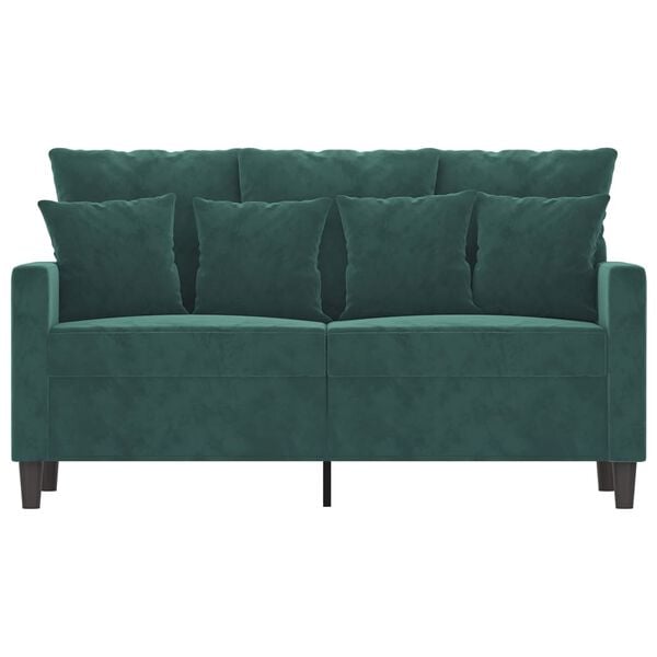 vidaXL 2-Seater Sofa Dark Green 120 cm Velvet
