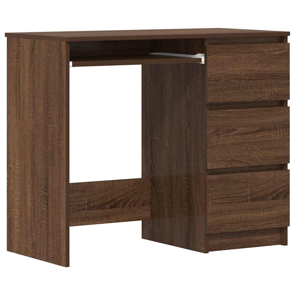 vidaXL Desk Brown Oak 90x45x76 cm Engineered Wood
