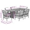 vidaXL 7 Piece Garden Dining Set with Cushions Beige Poly Rattan