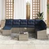 vidaXL Sofa Set with Cushion 9 pcs Grey Poly Rattan