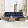 vidaXL Garden Sofa Set with Cushion 6 pcs Grey Poly Rattan