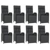 vidaXL 9 Piece Garden Dining Set with Cushions Black Poly Rattan