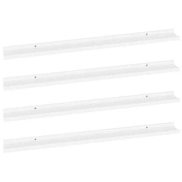 vidaXL Wall Shelves 4 pcs White 100x9x3 cm