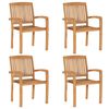 vidaXL 5 Piece Garden Dining Set Solid Wood Teak