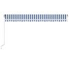 vidaXL Manual Retractable Awning 500x300 cm Blue and White