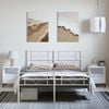 vidaXL Metal Bed Frame without Mattress with Footboard White 135x190cm