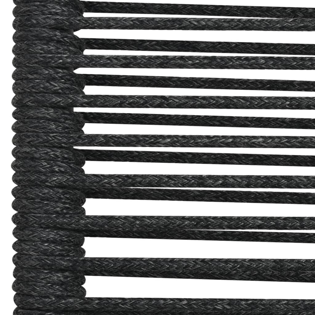 vidaXL Garden Chairs 2 pcs Cotton Rope and Steel Black