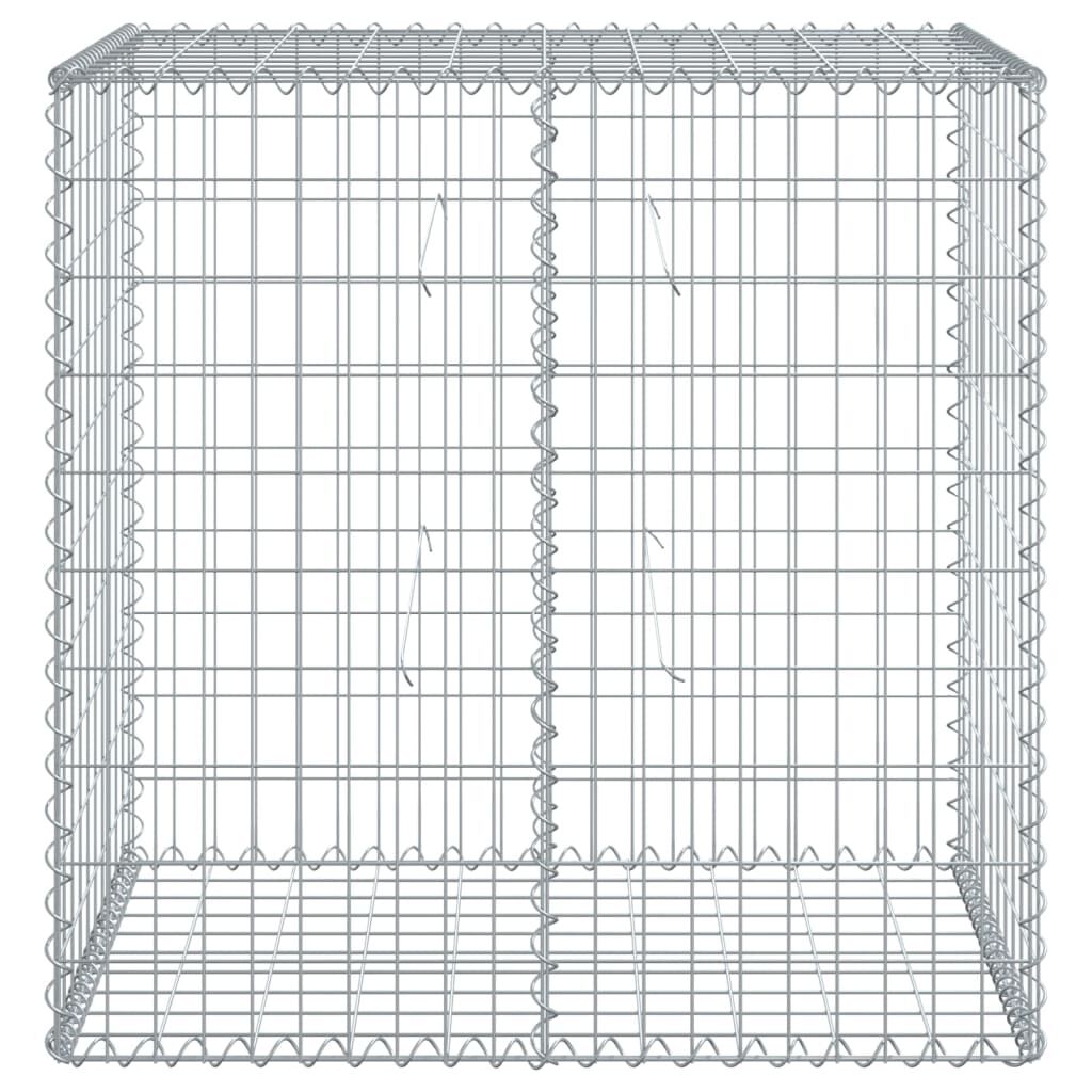 vidaXL Gabion Basket with Cover 100x50x100 cm Galvanised Iron