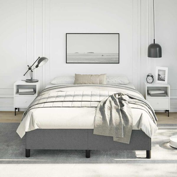 vidaXL Bed Frame without Mattress Dark Grey 137x187 cm Double Fabric