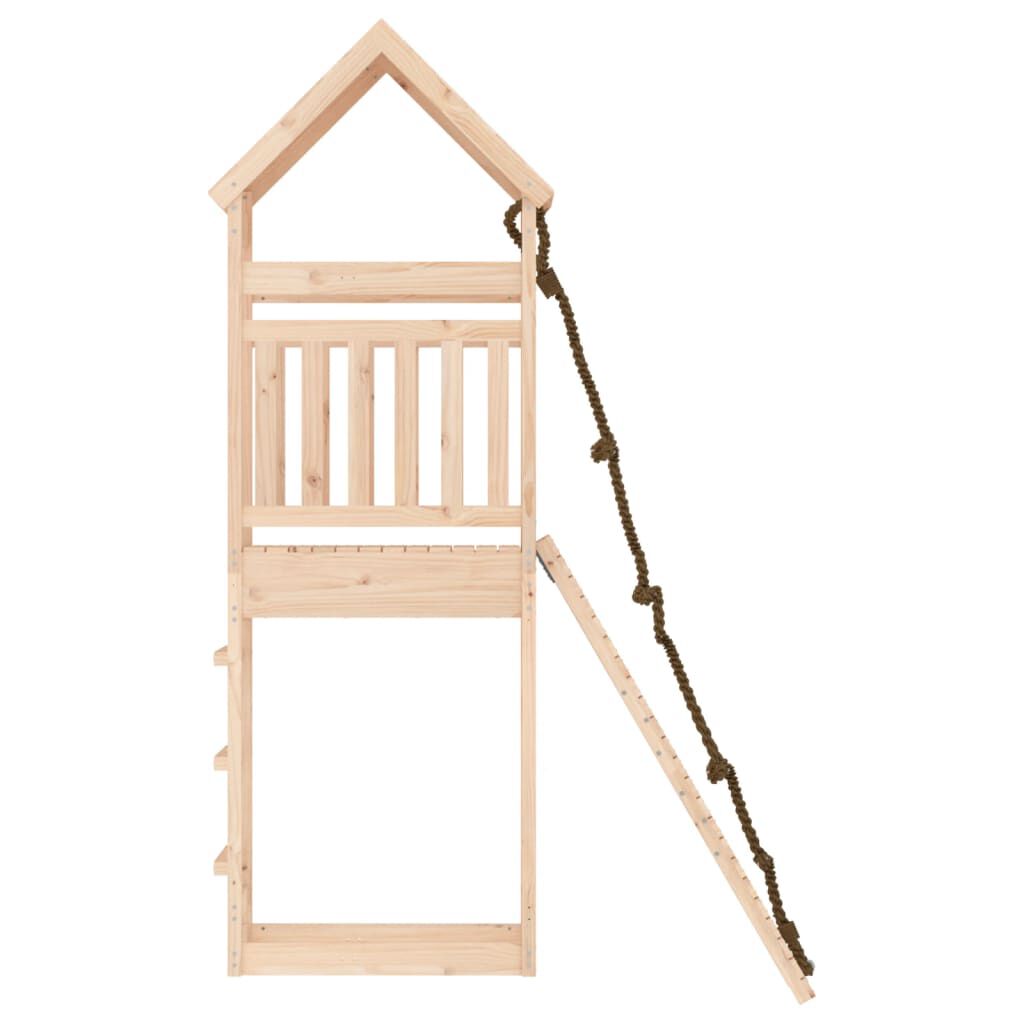 vidaXL Playhouse with Climbing Wall Solid Wood Pine