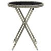 vidaXL Tea Table Grey 60 cm Poly Rattan and Tempered Glass
