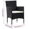 vidaXL 5 Piece Garden Lounge Set With Cushions Poly Rattan Black