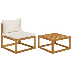 vidaXL 2 Piece Garden Sofa Set with Cushion Solid Acacia Wood