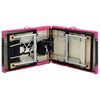 vidaXL 4-Zone Foldable Massage Table Aluminium Black and Pink