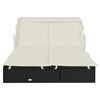vidaXL 2-Person Sunbed with Foldable Roof Black 213x118x97 cm Poly Rattan