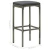 vidaXL 3 Piece Garden Bar Set with Cushions Grey