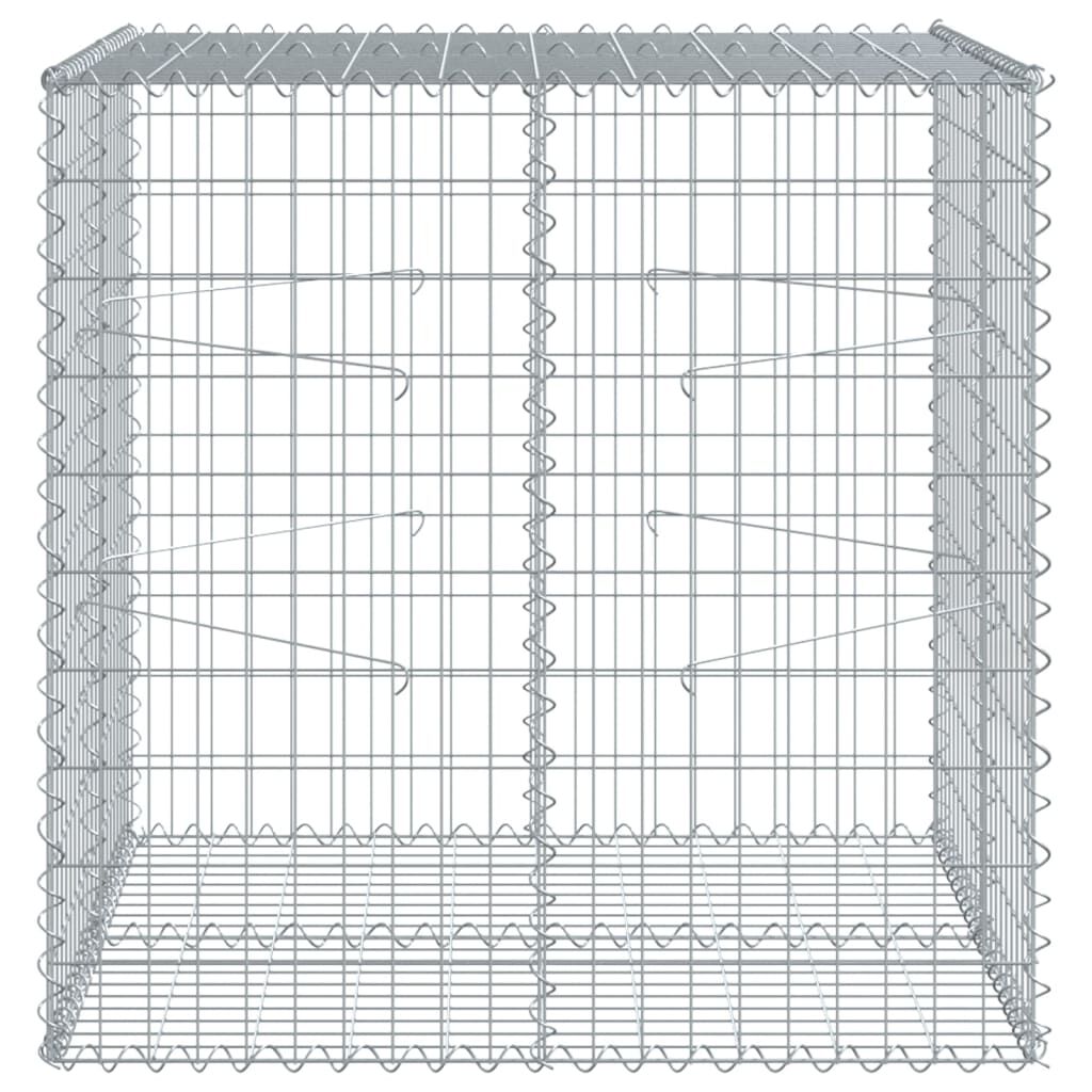 vidaXL Gabion Basket with Cover 100x100x100 cm Galvanised Iron