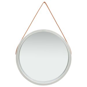 vidaXL Wall Mirror with Strap 60 cm Silver