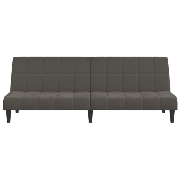 vidaXL 2-Seater Sofa Bed Dark Grey Velvet