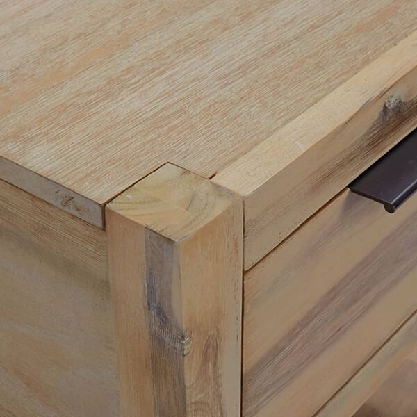 vidaXL Nightstand with Drawer 40x30x48 cm Solid Acacia Wood