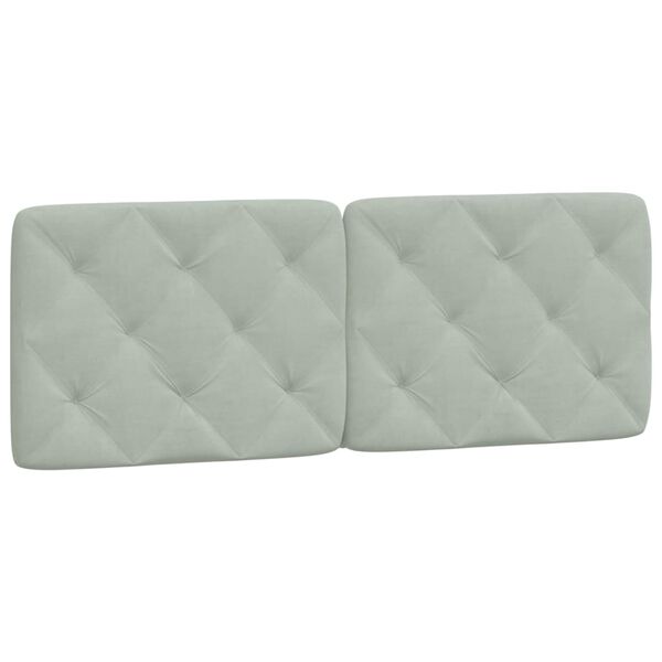 vidaXL Headboard Cushion Light Grey 137 cm Velvet