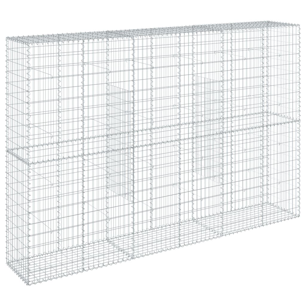 vidaXL Gabion Basket with Cover 300x50x200 cm Galvanised Iron