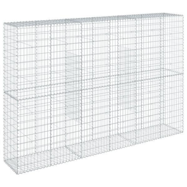 vidaXL Gabion Basket with Cover 300x50x200 cm Galvanised Iron