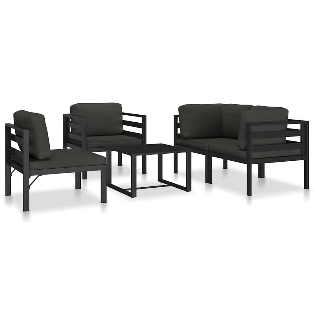 vidaXL Single Sofa with Cushions Aluminium Anthracite