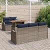 vidaXL Garden Sofa Set with Cushion 6 pcs Grey and navy blue