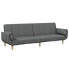 vidaXL 2-Seater Sofa Bed with Footstool Dark Grey Fabric
