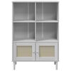 vidaXL Bookcase SENJA Rattan Look White 90x35x130 cm Solid Wood Pine