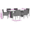 vidaXL 7 Piece Garden Dining Set with Cushions Black Poly Rattan