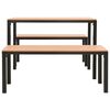 vidaXL 3 Piece Garden Dining Set Steel and WPC Brown and Black