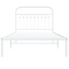vidaXL Metal Bed Frame without Mattress with Headboard White 100x190cm