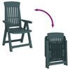 vidaXL Garden Reclining Chairs 2 pcs Green PP