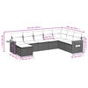 vidaXL 8 Piece Garden Sofa Set with Cushions Black Poly Rattan