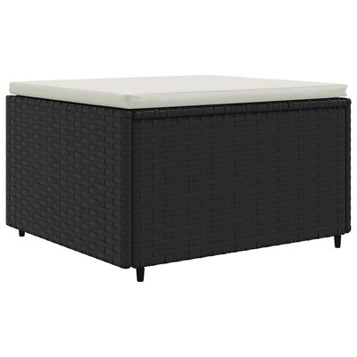 vidaXL 7 Piece Garden Lounge Set with Cushions Black Poly Rattan