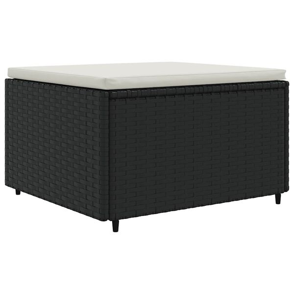 vidaXL 7 Piece Garden Lounge Set with Cushions Black Poly Rattan