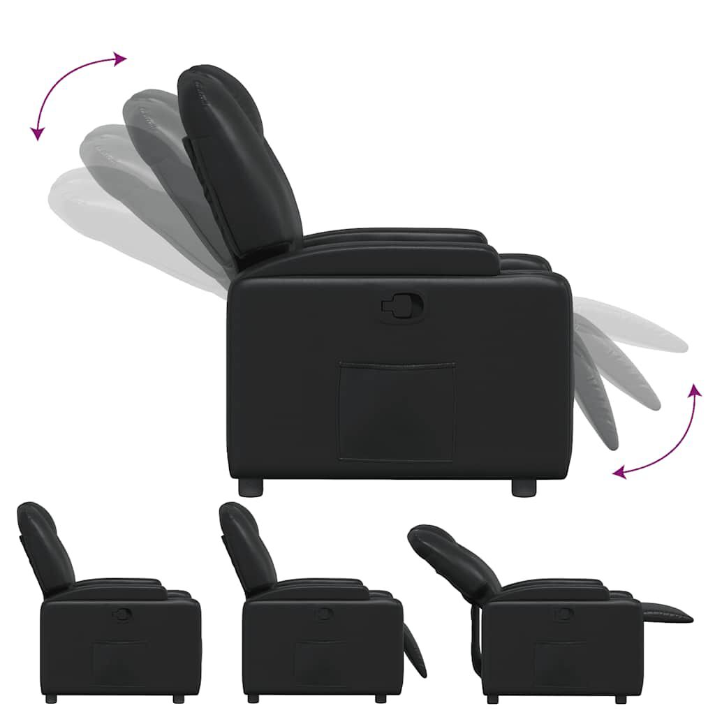 vidaXL Recliner Chair Black Faux Leather