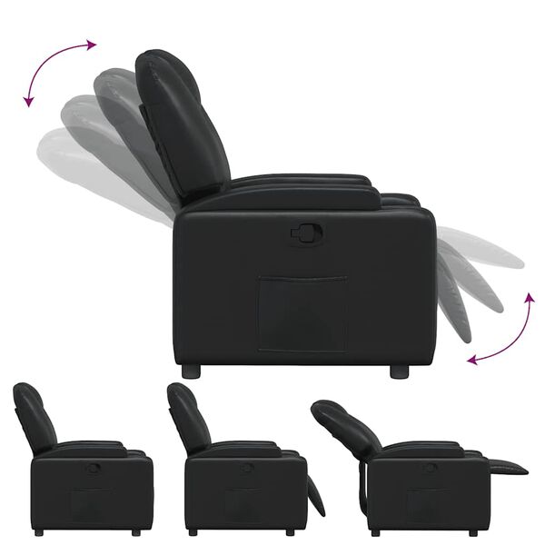 vidaXL Recliner Chair Black Faux Leather