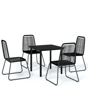 vidaXL 5 Piece Garden Dining Set Black