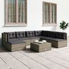 vidaXL 7 Piece Garden Lounge Set with Cushions Grey Poly Rattan