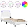 vidaXL Bed Frame with LED without Mattress "Zadar" White 100x203 cm