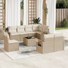 vidaXL 9 Piece Garden Sofa Set with Cushions Beige Poly Rattan