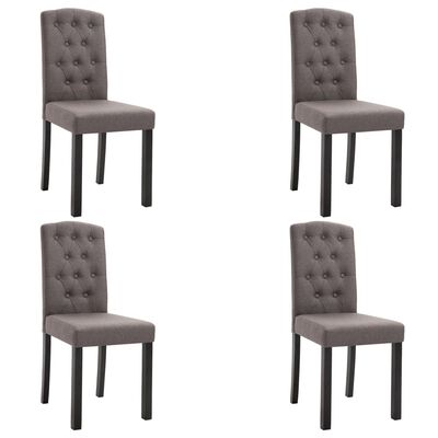 vidaXL Dining Chairs 4 pcs Taupe Fabric