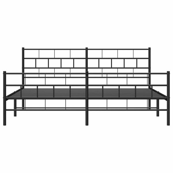vidaXL Metal Bed Frame without Mattress with Footboard Black 183x213cm