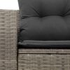 vidaXL Garden Sofa with Cushions 2-Seater Grey Poly Rattan