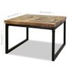 vidaXL Coffee Table Teak Resin 60x60x40 cm Black and Brown