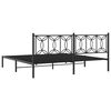 vidaXL Metal Bed Frame without Mattress with Headboard Black 193x203cm