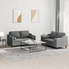 vidaXL 2 Piece Sofa Set with Pillows Dark Grey Fabric